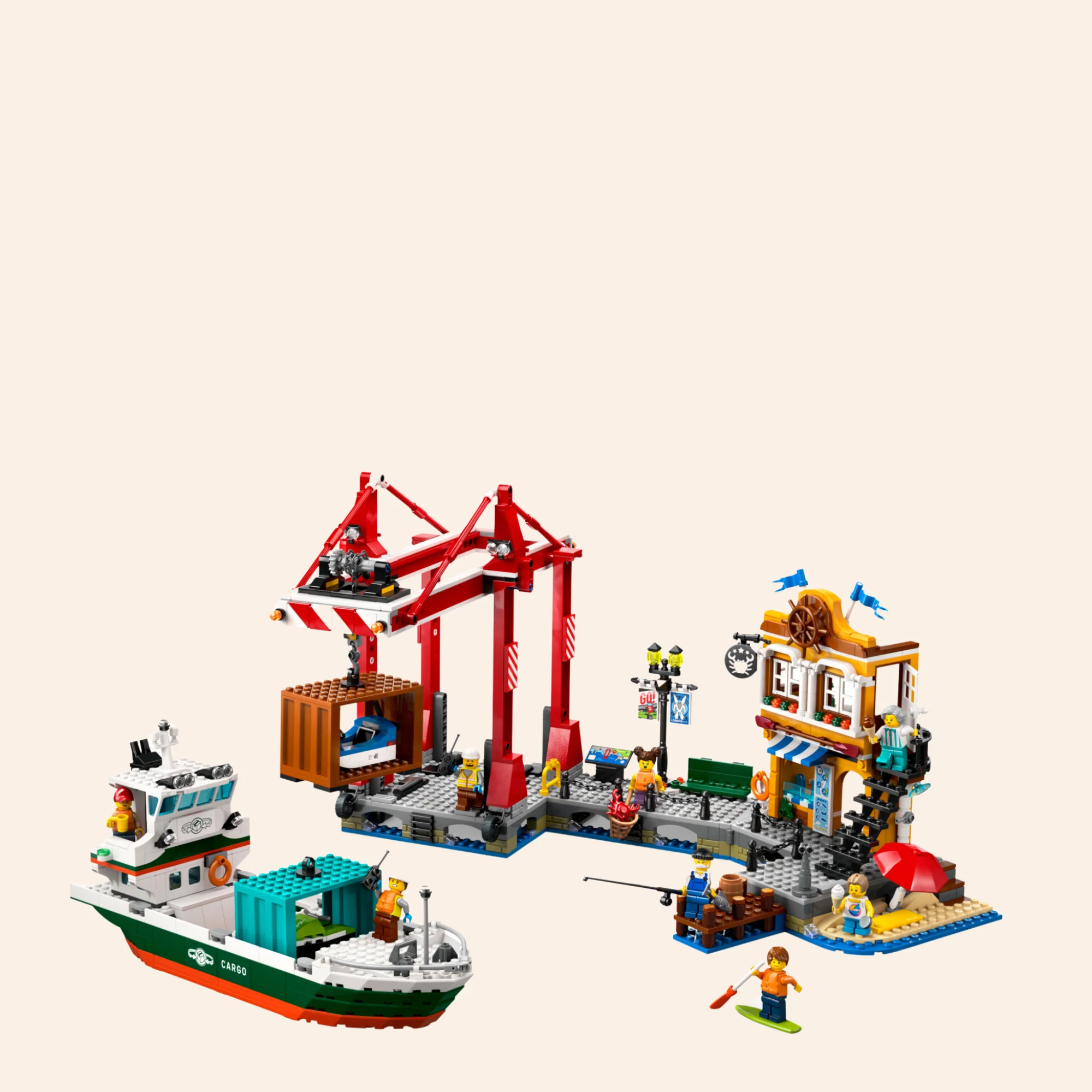 Seaside City Harbor Cargo Ship 60422